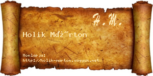 Holik Márton névjegykártya