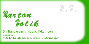 marton holik business card